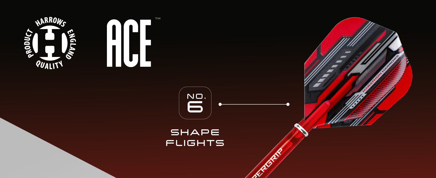Дарти Ace Rubber Black (Сталеві дротики) з кейсом, 20/22/24/26 г, Supergrip, 100 мікрон Marathon Flights, чорні