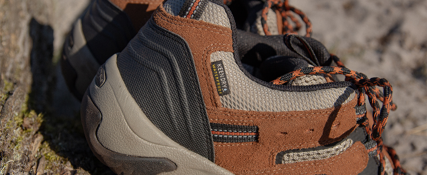 Чоловічі водонепроникні трекінгові черевики KEEN Headout Low Height - Bison Fossil Orange, 45 EU