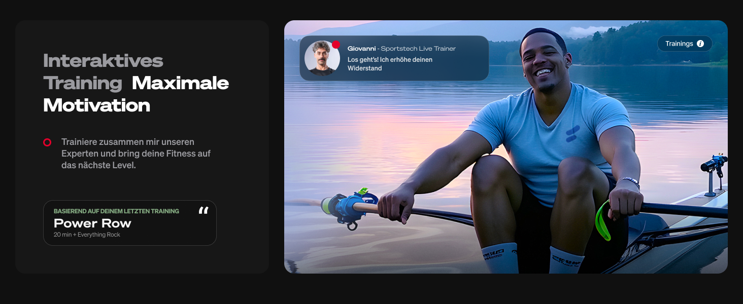 Рятувальний тренажер Sportstech sRow сірий: гребний тренажер для дому з сенсорним екраном 21.5