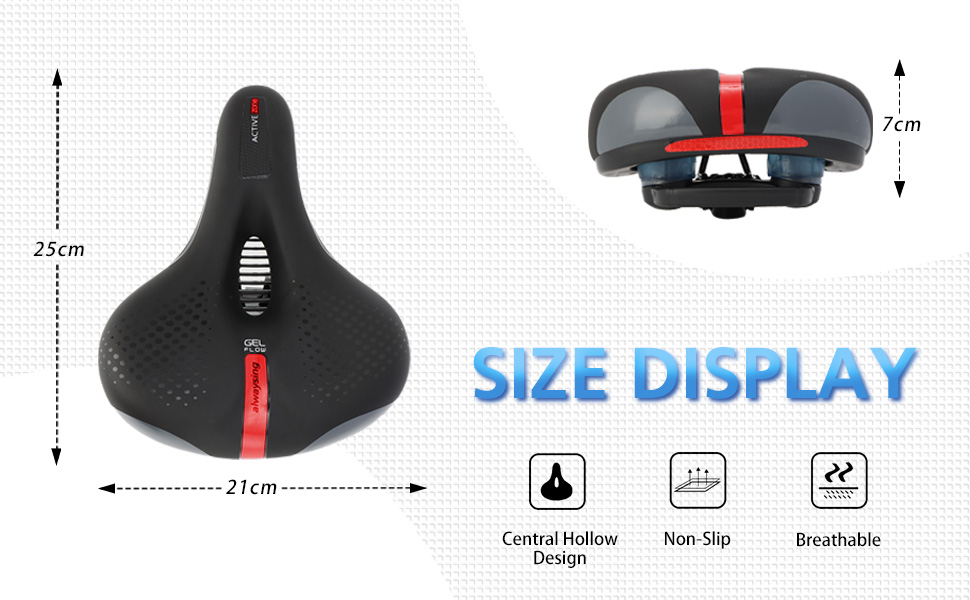 Комфортне велосипедне сідло BWBIKE з широким сидінням та пам'яті-ефектом, водонепроникний чохол з екошкіри, універсальне, срібного кольору