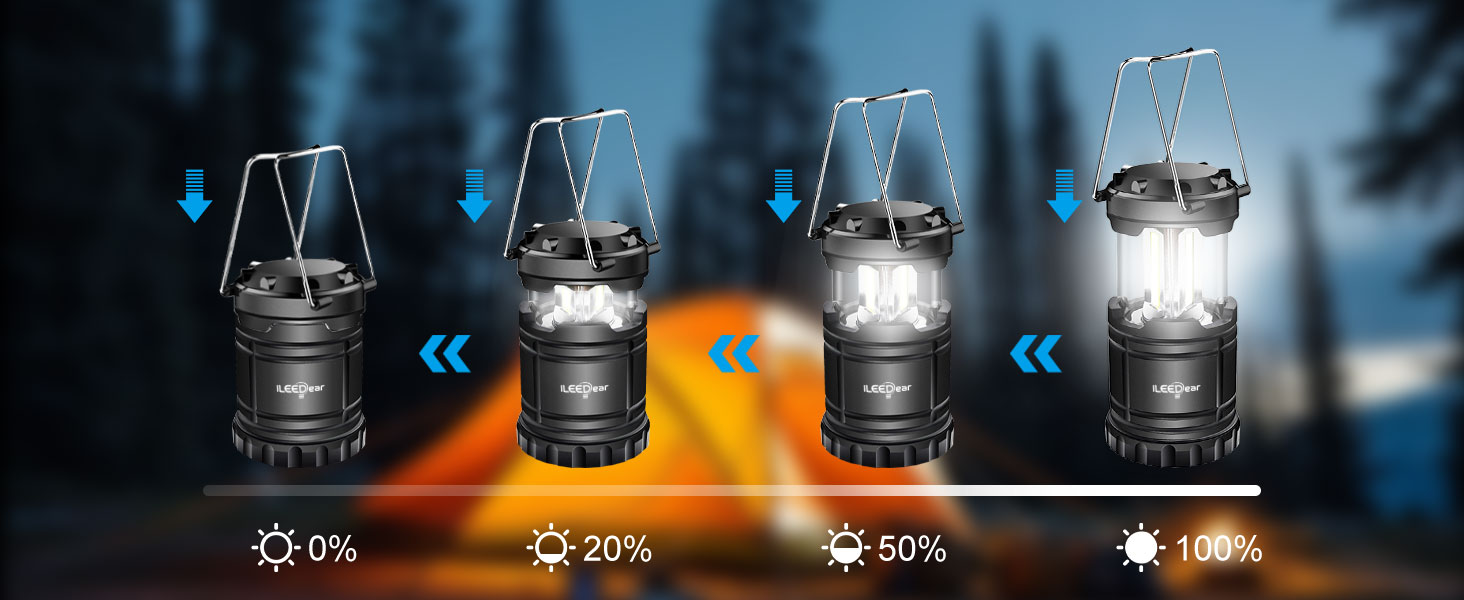 LED кемпінговий ліхтар на батарейках, портативна ультраяскрава лампа, складаний ліхтар для кемпінгу, набір для виживання, для походів, надзвичайні ситуації, 2 шт.