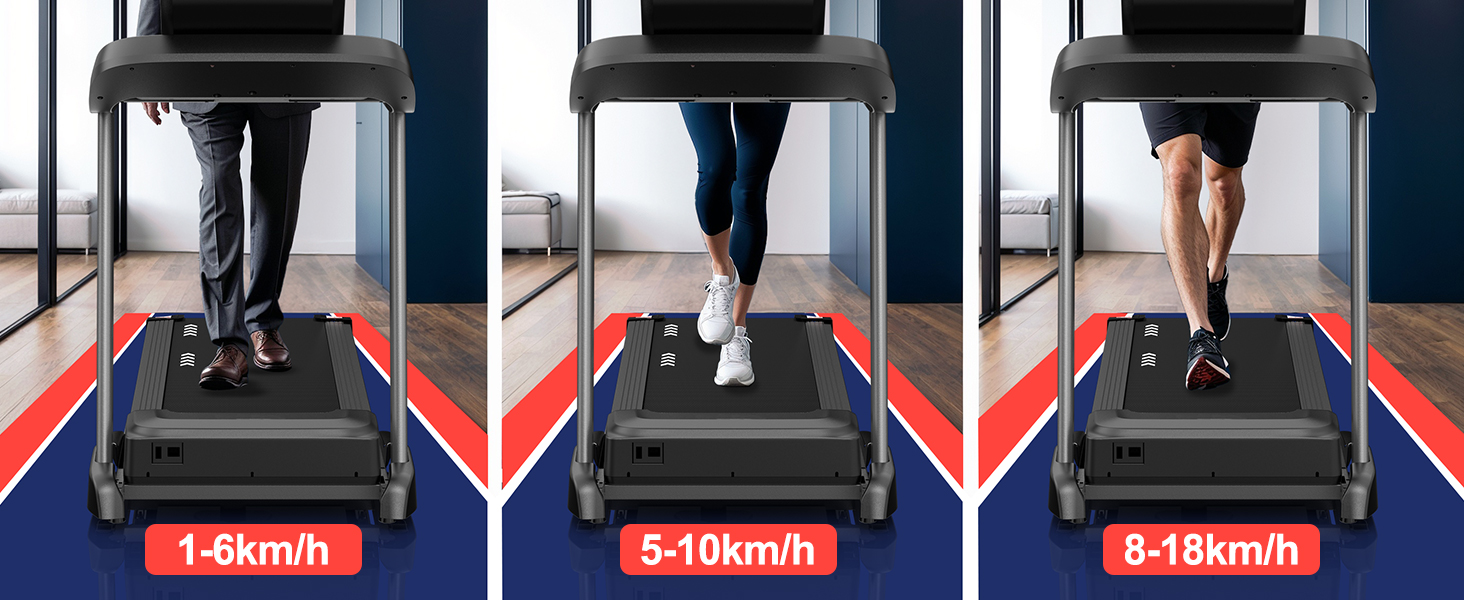 Біговий тренажер CharonFit T800: складний, потужний, до 160 кг, 20 км/год, з монітором, для дому