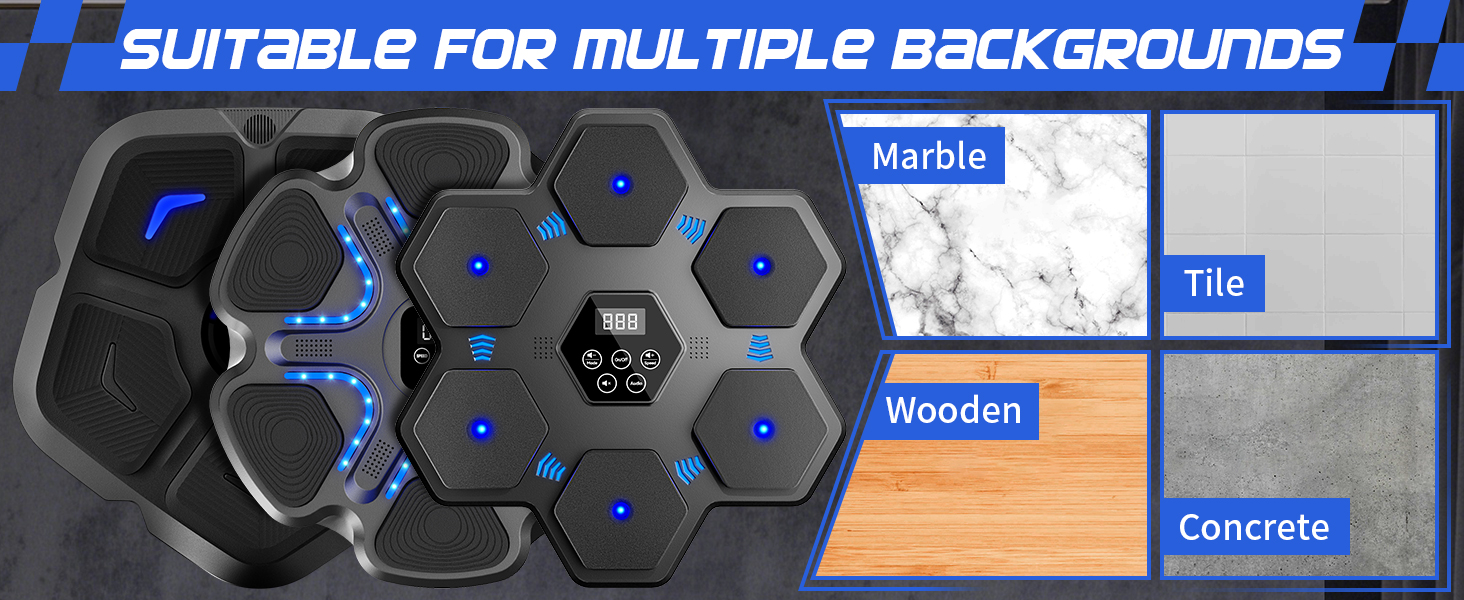 Боксерський тренажер з Bluetooth та LED-дисплеєм для дому, офісу, спортзалу - Musikboxmaschine Silver-Black