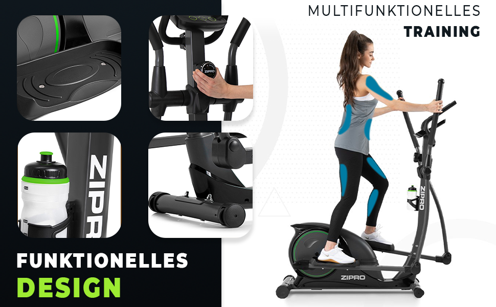 Zipro Crosstrainer Hulk: Магнітний тренажер для дому, до 150 кг, чорний