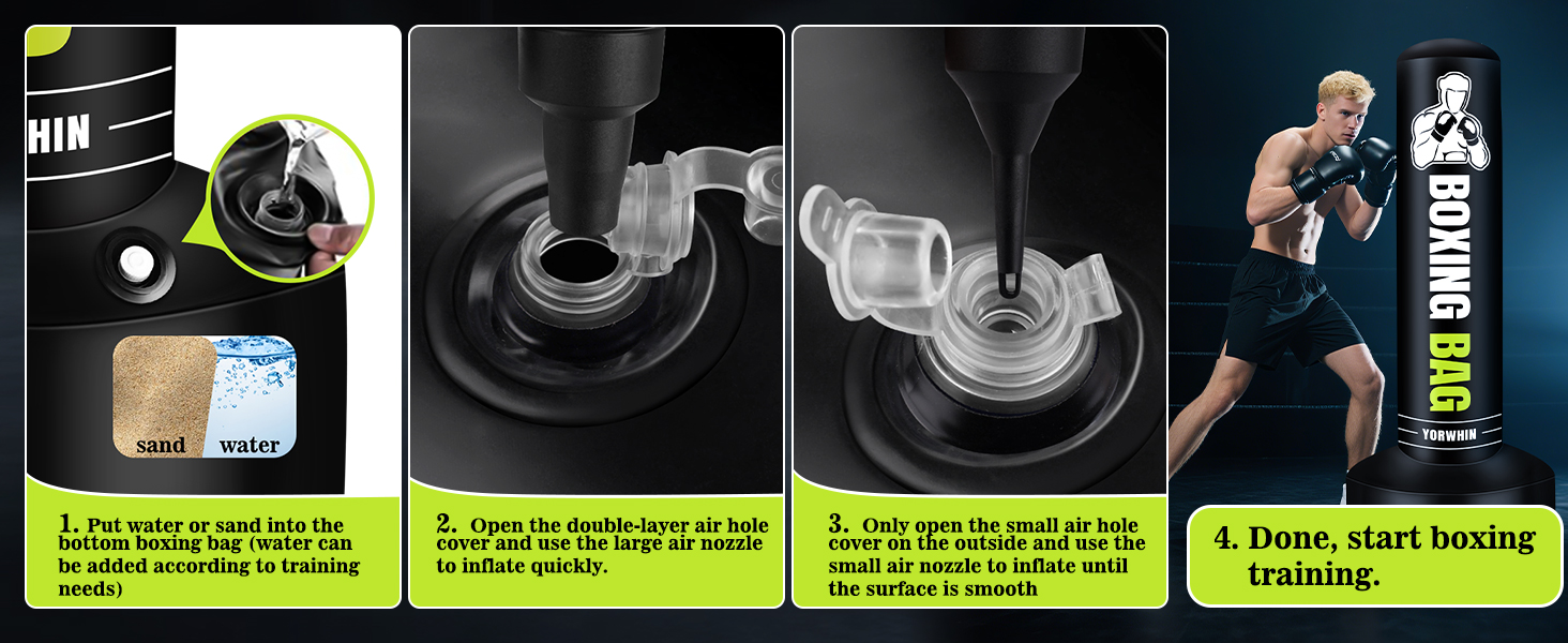 Надувний боксерський мішок для дорослих, стоячий боксерський мішок, самостійний мішок для кікбоксингу, обладнання для тренувань MMA, Муай Тай, фітнесу, ударної сили, стиль A