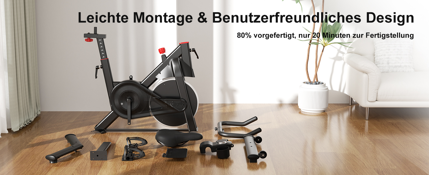 Магнітний велотренажер Lacuffy з AI-коучем та додатком, регульований опір, LCD-дисплей, до 136 кг, безшумний домашній ергометр