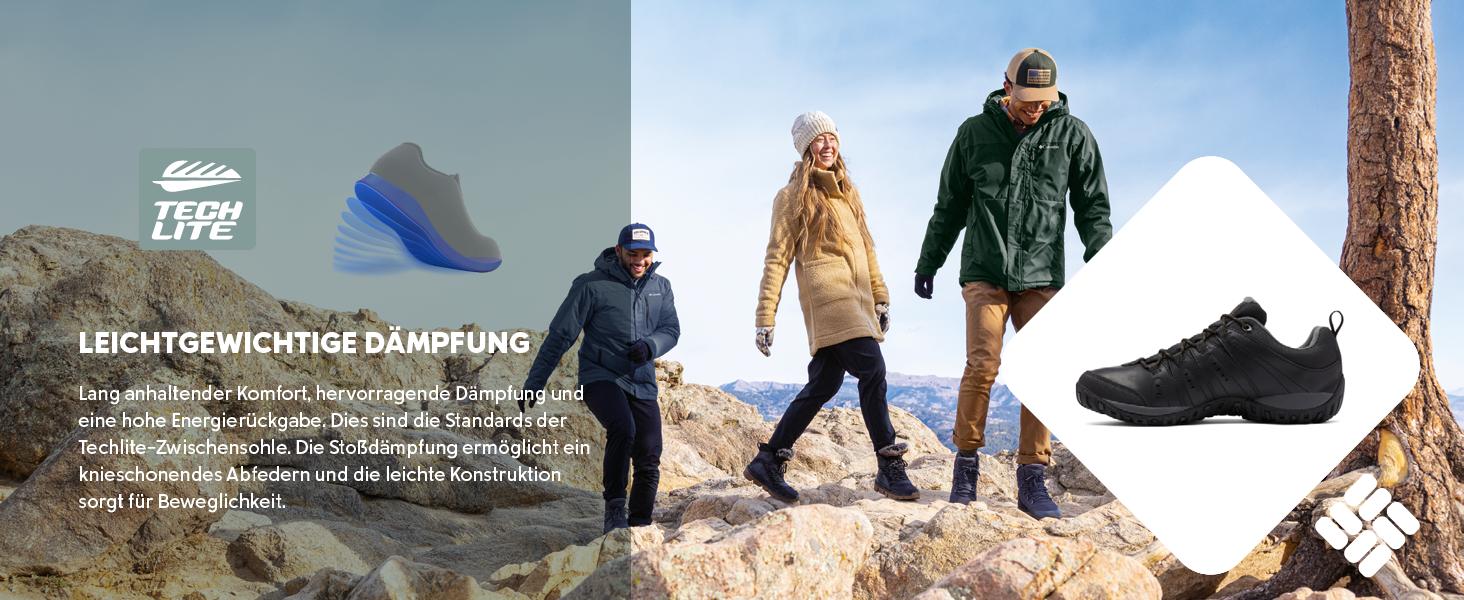 Чоловічі водонепроникні трекінгові черевики Columbia Woodburn II WP, чорний/карамель, 44 EU