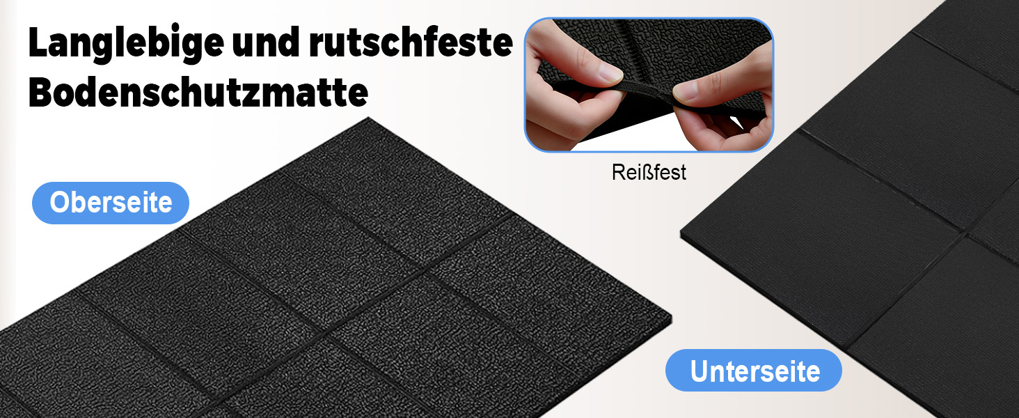 Складаний килимок для захисту підлоги під бігову доріжку та тренажери (200x90 см), товщина 6 мм, протиковзкий та амортизаційний мат для крос-тренажера, йоги та фітнесу