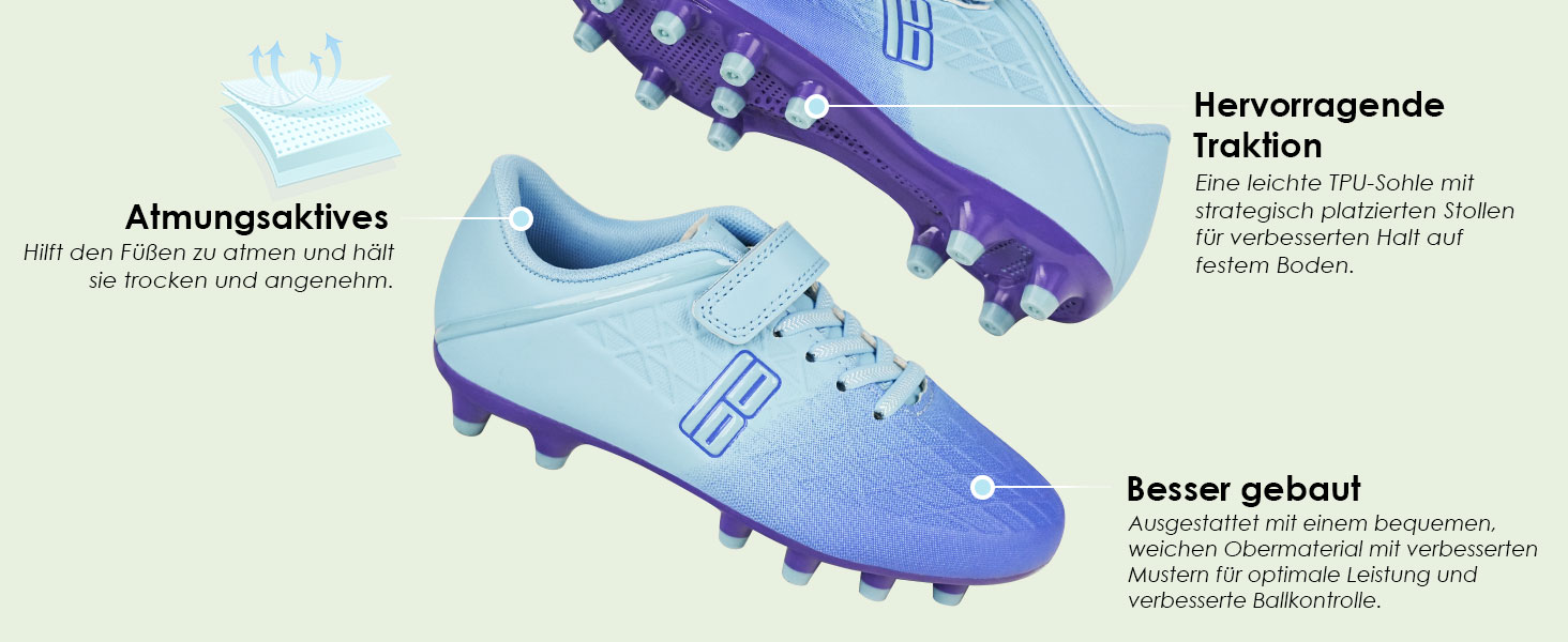 Дитячі футбольні бутси JABASIC для гри на твердих поверхнях, розмір 28 EU, біло-блакитні, з футболковими шкарпетками