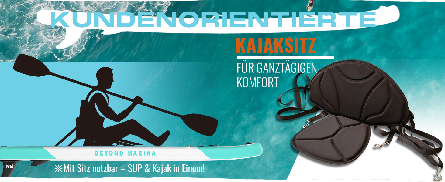 Надувний SUP-борд BEYOND MARINA 2-в-1 з сидінням, аксесуари, 320x81x15 см, білий