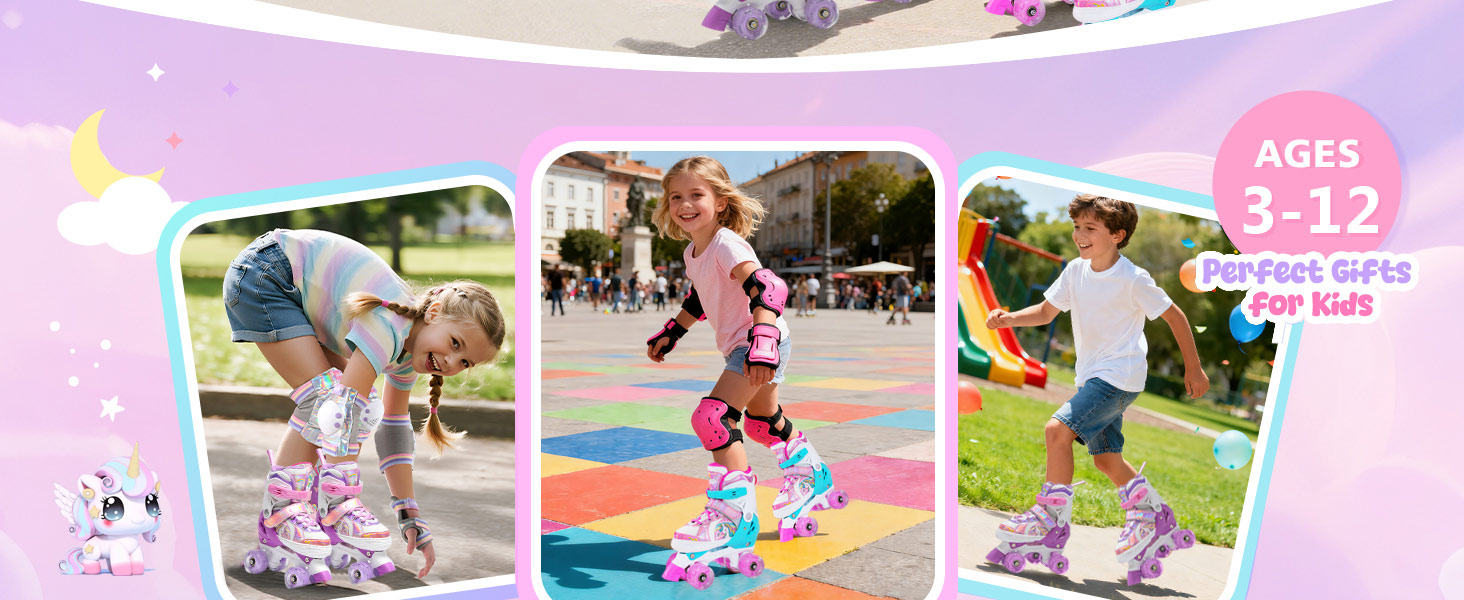 Ролики для дівчаток та хлопчиків, ролики для дітей, регульовані ролики з 8 світлодіодними колесами, розміри S (EU28-31), фіолетові