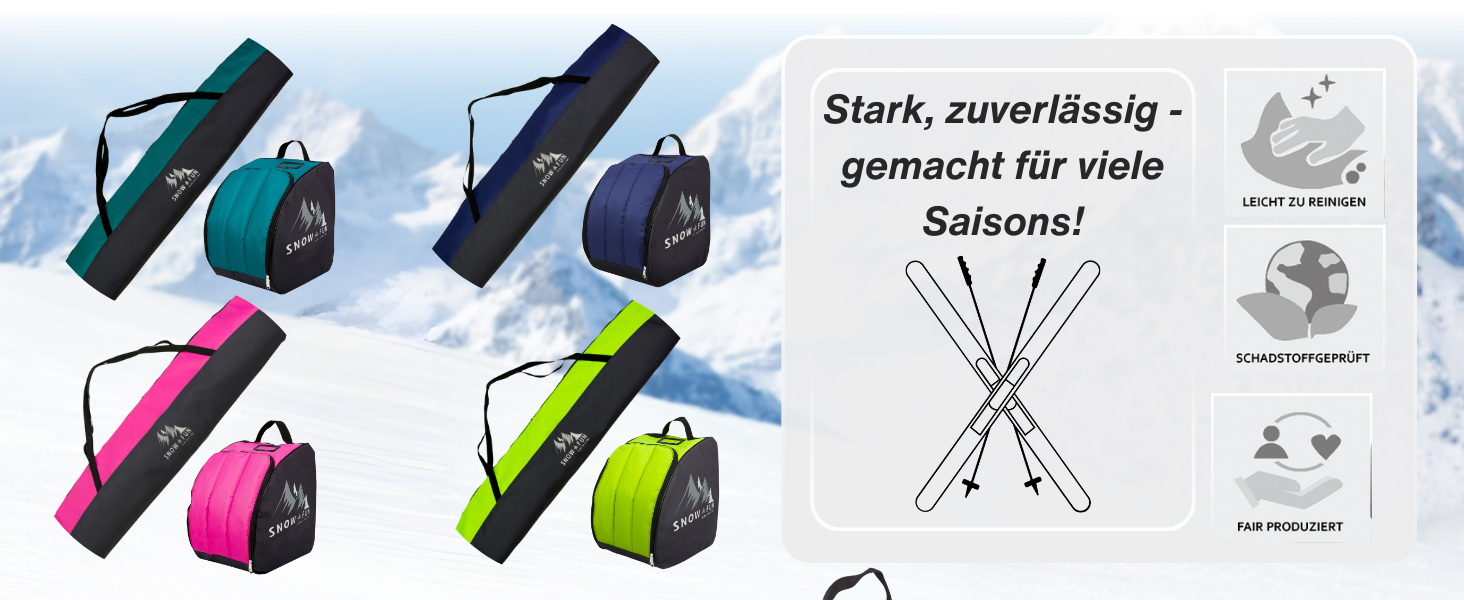 Набір дитячих лиж BambiniWelt 125 см: лижі, чохол для лиж та черевиків, рюкзак для лиж, чорний/рожевий