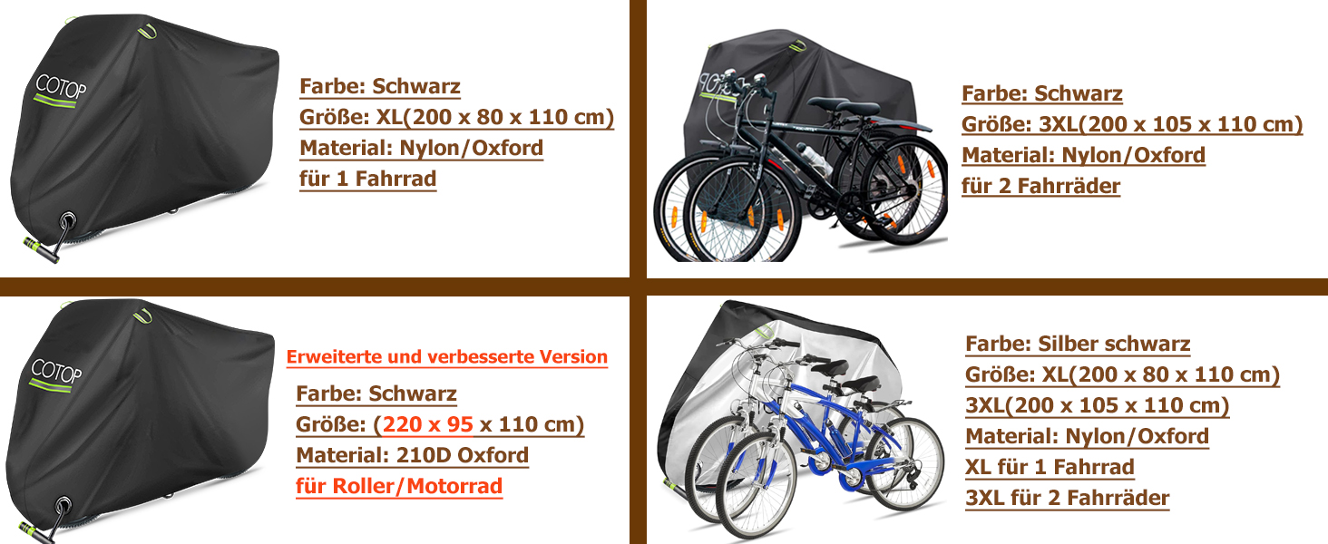 Водонепроникний чохол для велосипеда 210T Nylon, міцний захист від негоди, 200 x 80 x 110 cm, з отвором від крадіжки, сумка, захист для скутера та електровелосипедів