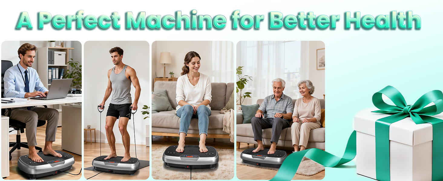 Віброплатформа для дому з подвійним мотором, 160 кг, для схуднення, тренування всього тіла та нарощування м'язів (Сірий)