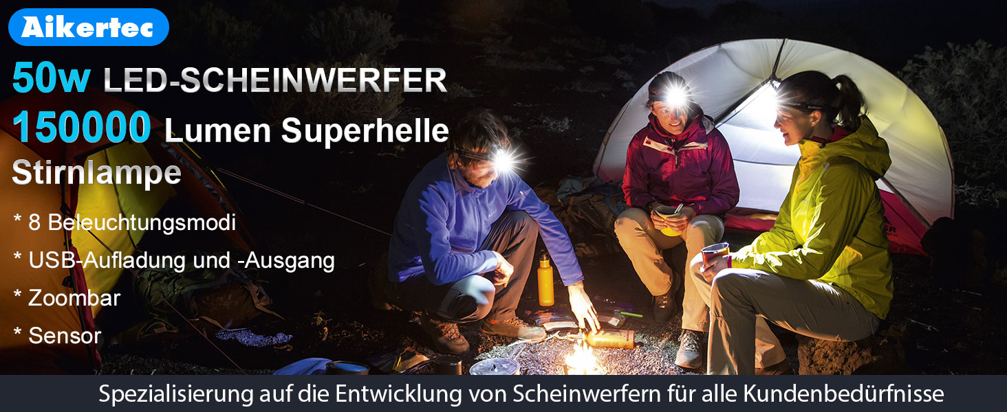 Фолето LED налобний ліхтар з акумулятором 9000 mAh, регульоване світло, 3 режими, IPX5 водонепроникність, 90° регулювання, з датчиком, для кемпінгу, риболовлі, бігу