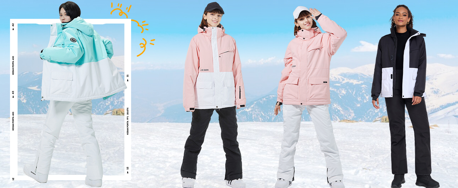 Жіночий комплект гірськолижний: куртка та штани HOTIAN, водонепроникний, вітрозахисний, теплий, для сноуборду та гірськолижного спорту