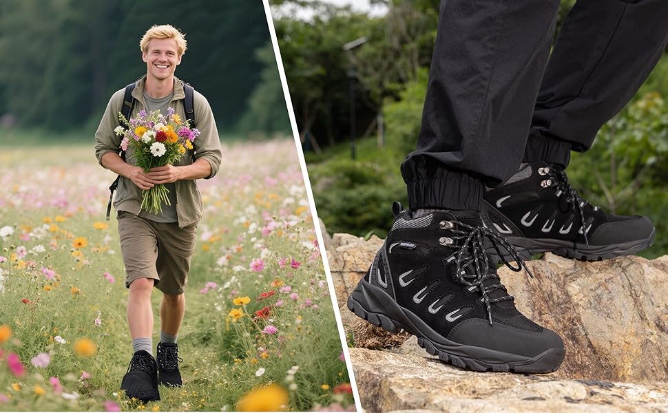 Чоловічі трекінгові черевики EARLDE, водонепроникні, чорні (43 EU)