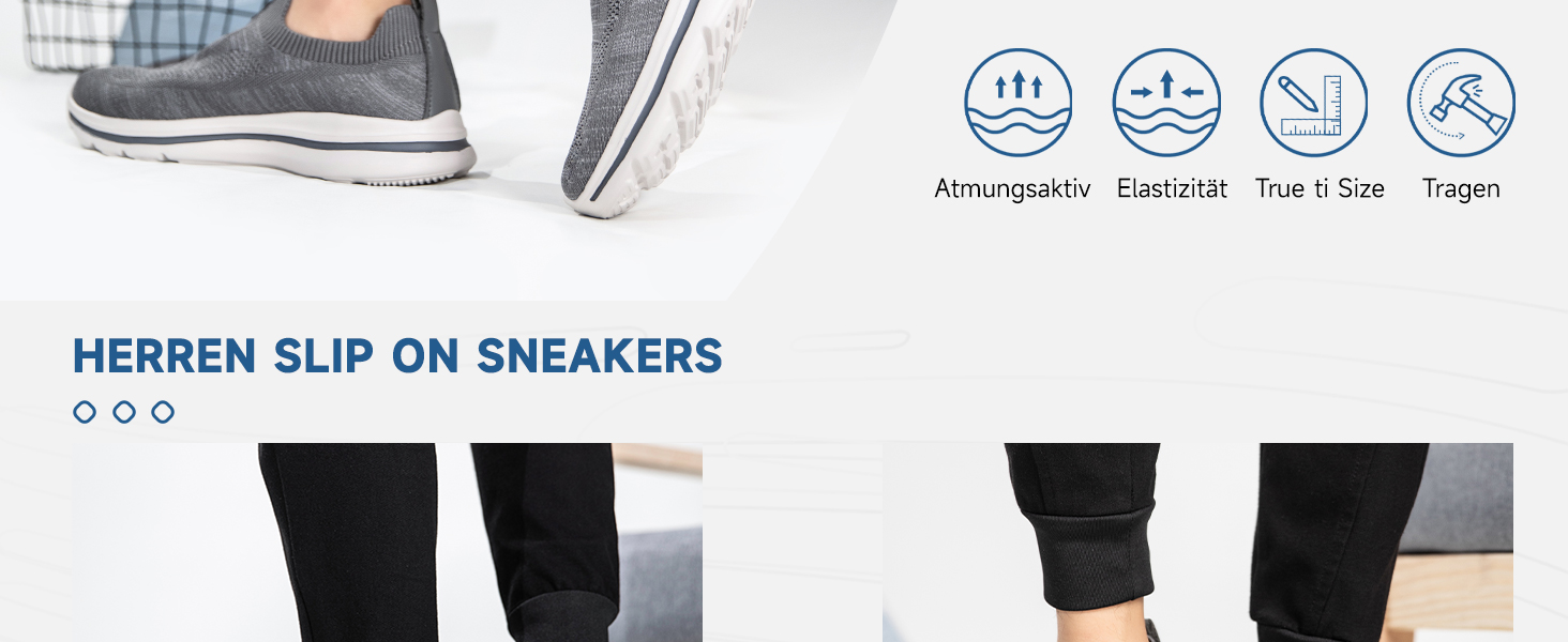 Чоловічі Slip-on кросівки з сітчастою тканиною, дихаючі, зручні кросівки для бігу, активного відпочинку, фітнесу та спорту, легкі, сірі, 44 EU