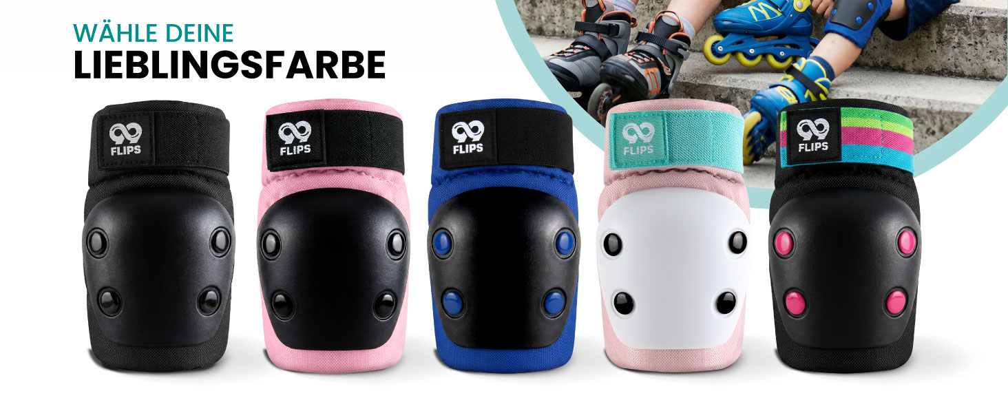 Захист для колін та ліктів 99FLIPS для дітей 3-8 років, рожевий (Candy PINK) - комплект для роликів, скейтборду, самокату (XS)