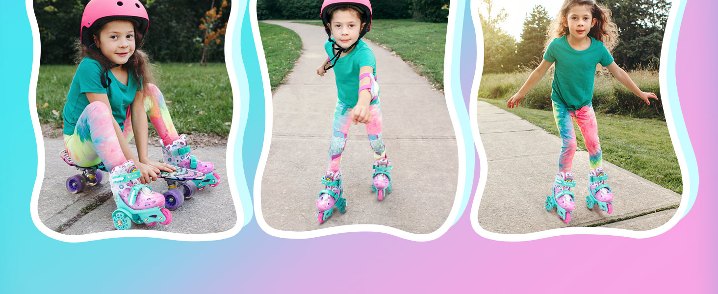 Дитячі ролики SULIFEEL з підсвічуванням для дівчаток та хлопчиків, регульовані, баланс, для початківців, розмір S (29-32 EU)