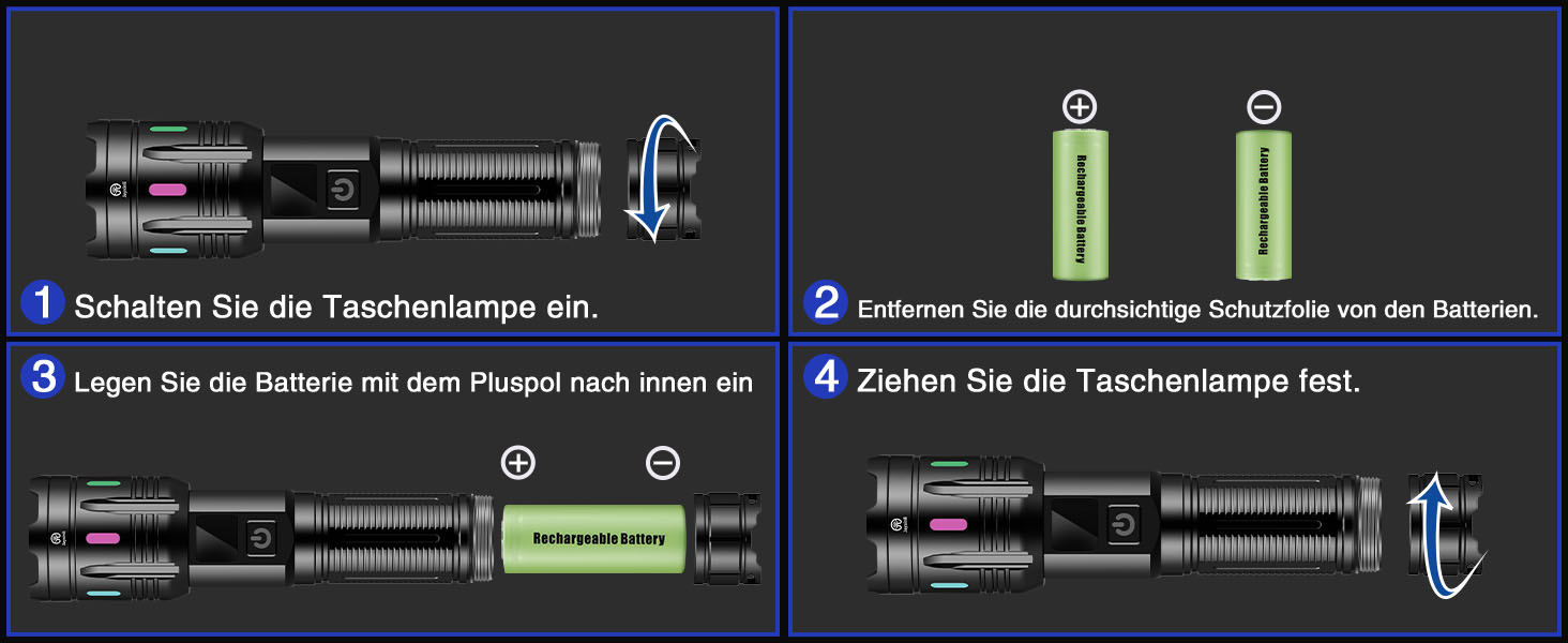 Ліхтар LED Jayxinli 1 000 000 люмен, надпотужний, водонепроникний IPX7, 5 режимів, Zoom, 5000 mAh, 50 Вт, для кемпінгу та активного відпочинку