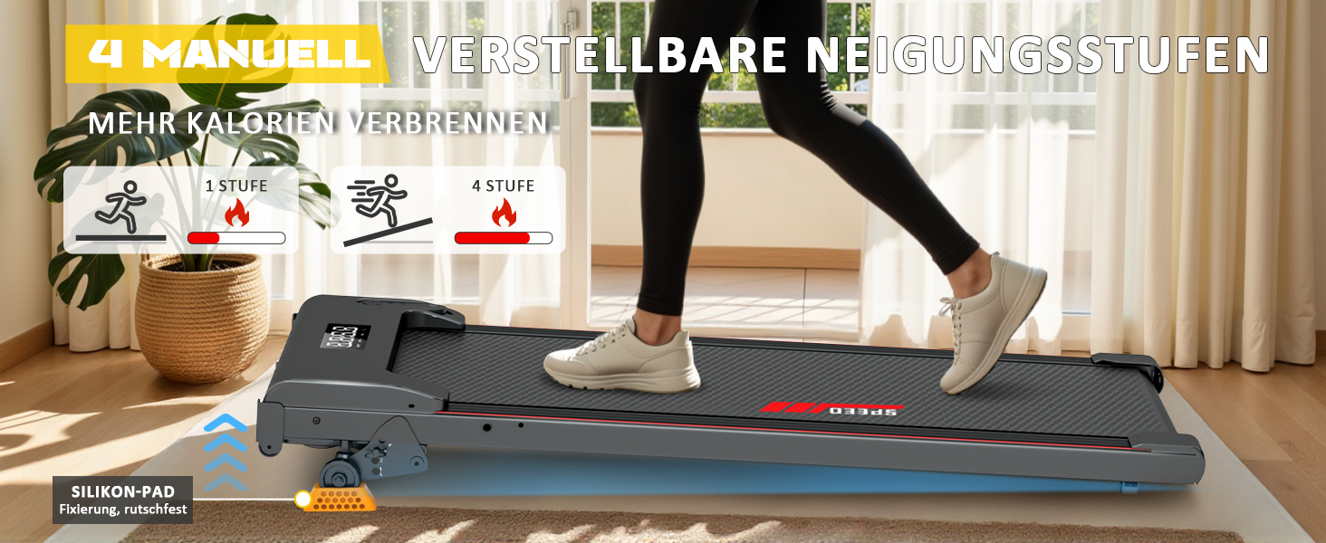 RAOO MIN Walking Pad - Ходункова доріжка для дому та офісу, 0.8-6 км/год, LED-дисплей, 100 кг, безщітковий двигун 2.5HP, чорний