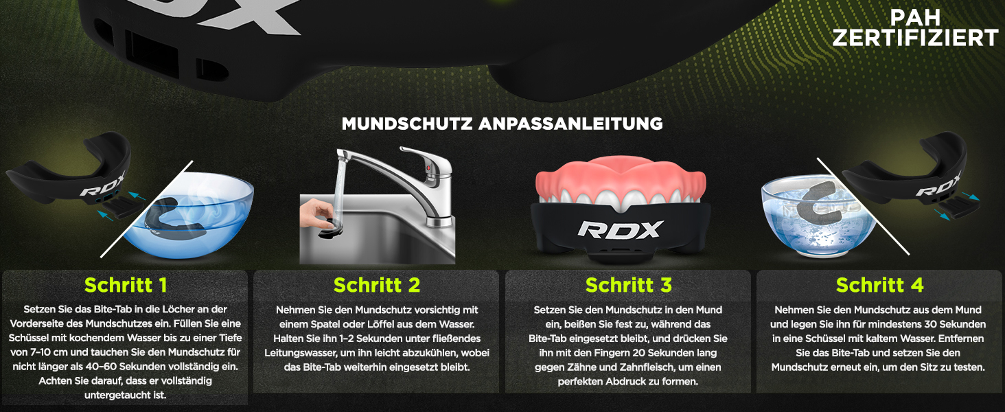 Капа для захисту зубів RDX для бойових видів спорту, MMA, кікбоксингу, хокею, футболу, м'яку рукавичку, регбі. Зручна коробка для зберігання. Для дорослих (від 12 років). Чорний колір.