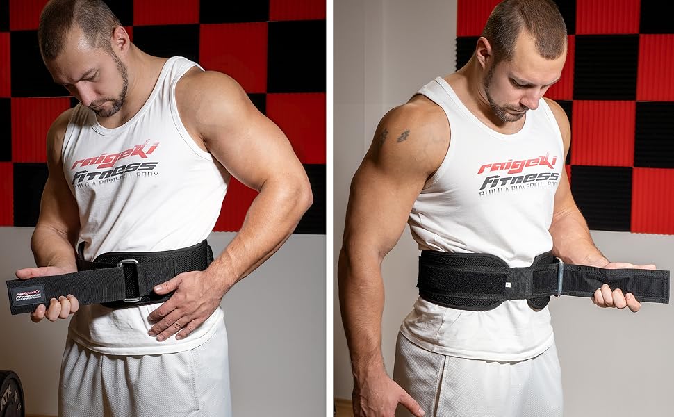 Пояс для важкої атлетики Raigeki Fitness XXL чорний – для бодібілдингу, пауерліфтингу, кросфіту (з планами тренувань)