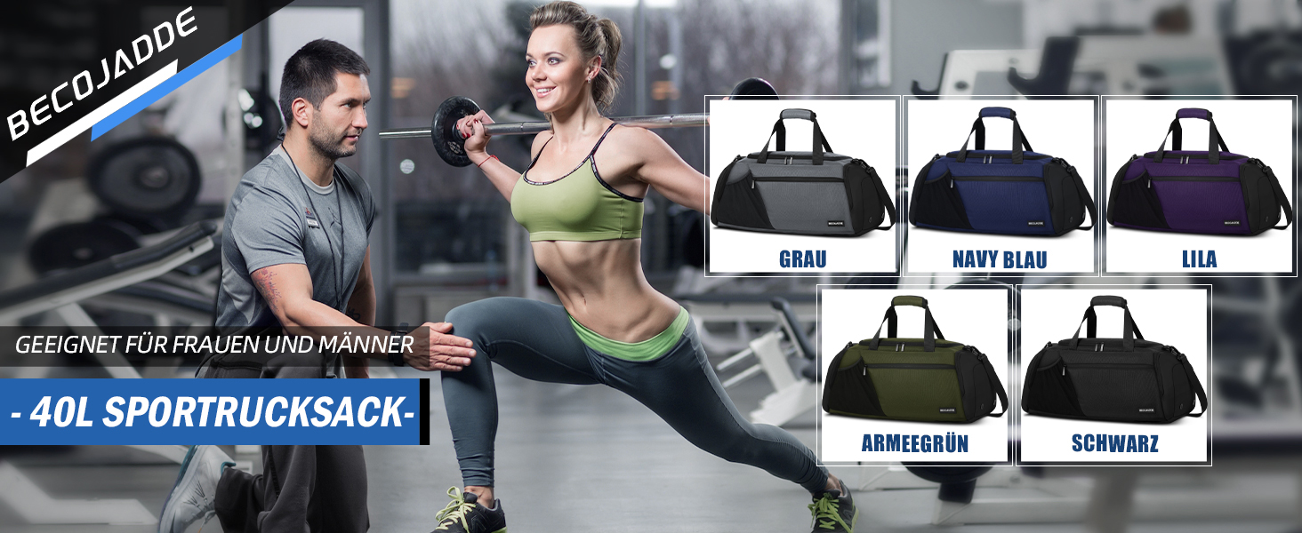 Спортивна сумка для чоловіків 40L, велика, рюкзак-сумка для подорожей, багато кишень, відділення для взуття, водонепроникна, для плеча та рук, тренувальна сумка, сумка-вікендер, чорна