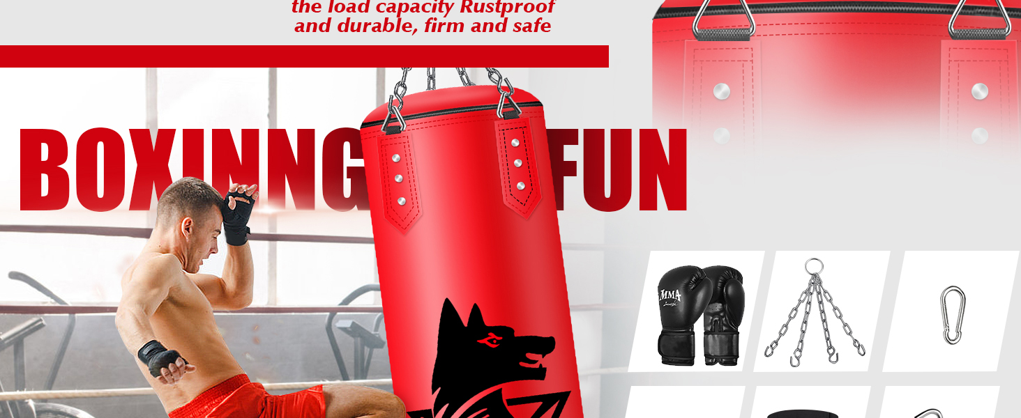 Боксерський мішок підвісний, комплект (без наповнювача) для дорослих з боксерськими рукавичками та аксесуарами. Міцний мішок з мікрофібри для кікбоксингу, фітнесу, ММА, греплінгу, муай-тай, карате.