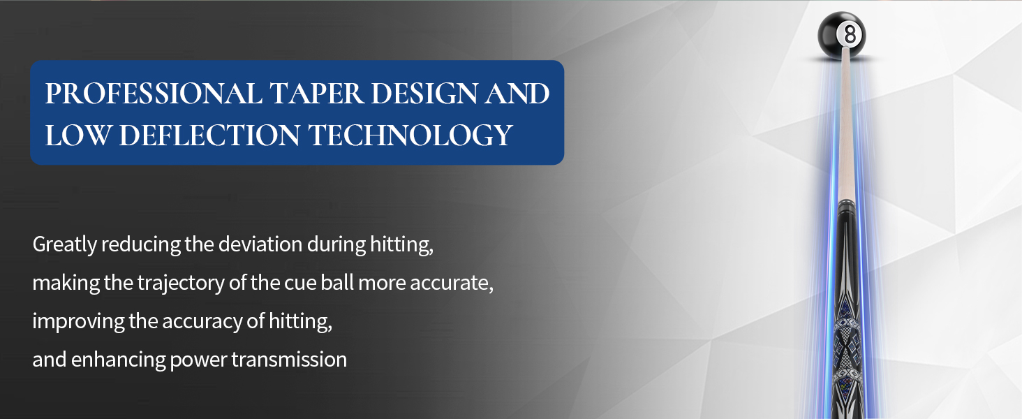 Більярдний кий Kmise Professional – 19, 20, 21 oz, з канадського клена, низька бія, карбоновий телескопічний подовжувач, для дорослих, 20 oz (566g), чорний