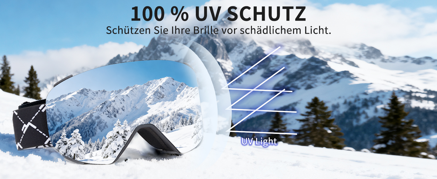 Скі-маска VCOROS YH693C з магнітною OTG, захист від УФ, проти запотівання, REVO покриття, регульований ремінь, сноуборд маска для катання на лижах 02-Срібло/Білий (VLT13%)