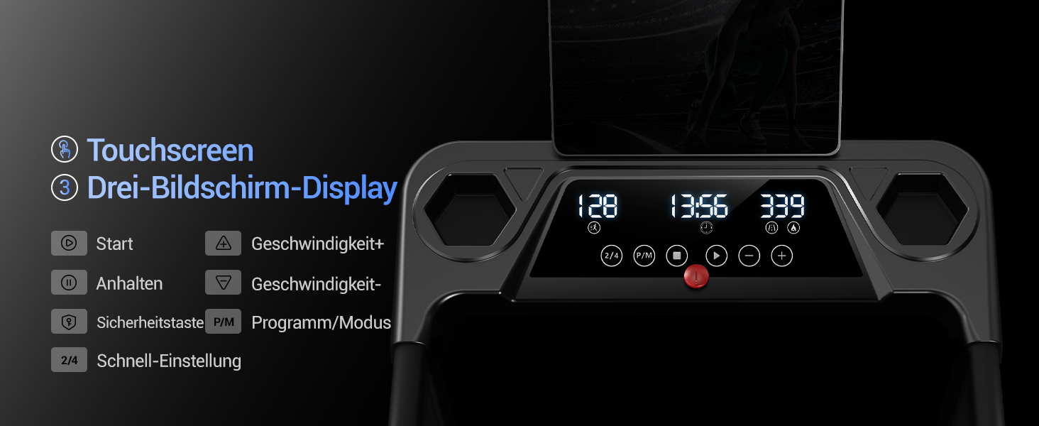 Біговий тренажер CURSOR для дому з нахилом 15%, швидкість до 12 км/год, максимальне навантаження 136 кг