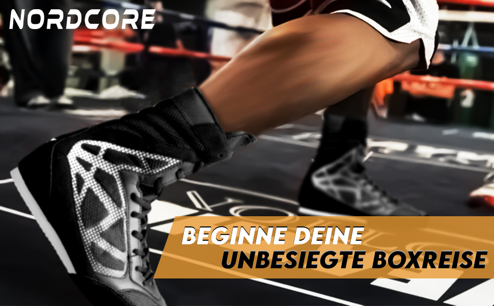 Боксерські кросівки Nordcore - легкі, для чоловіків та жінок, з високою фіксацією, чорні (45 EU)