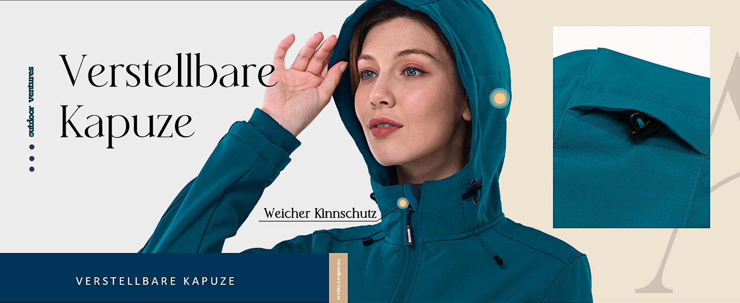 Жіноча водонепроникна мембранна куртка Outdoor Ventures Softshell — дихаюча вітрозахисна функціональна куртка з капюшоном, XL, чорна