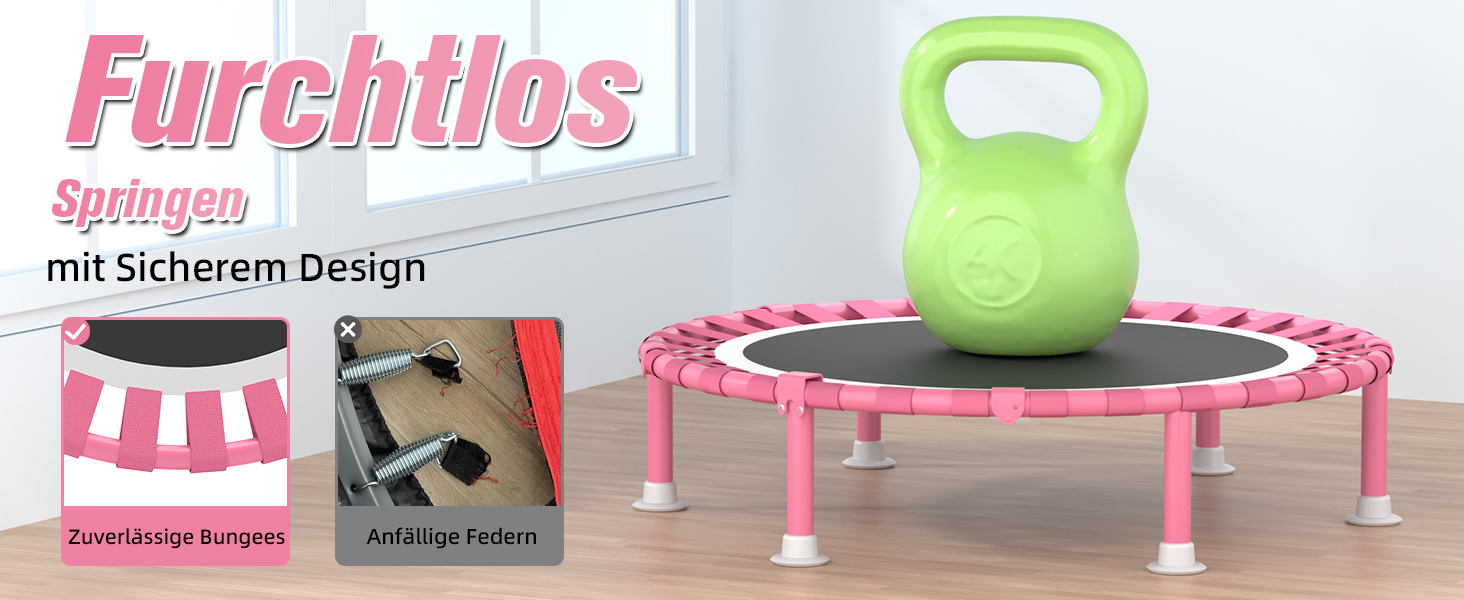 Міні-трамплін складний, 101.6 см, для дорослих та дітей, з регульованою стійкою, Indoor Fitness, до 204 кг, з T-поручнем