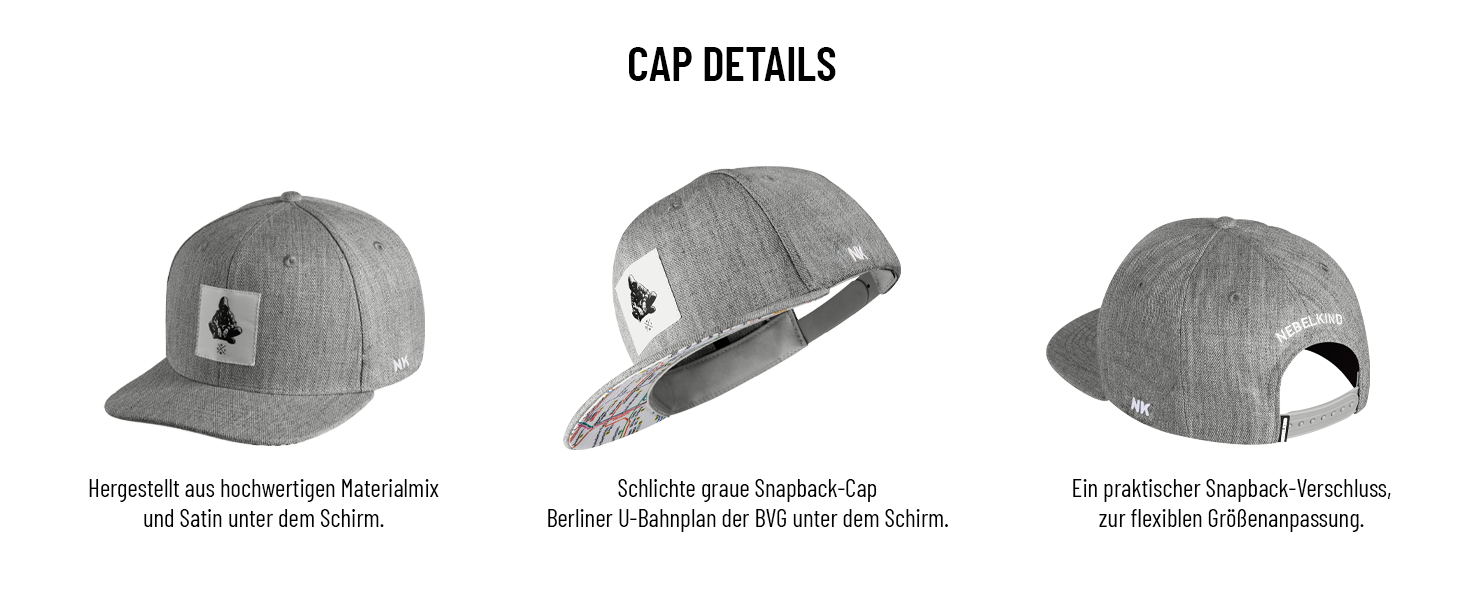 Кепка-снэпбек Nebelkind Berlin Netzplan унісекс, сіра, регульований розмір, стильна бейсболка з прямим козирком у стилі Streetwear