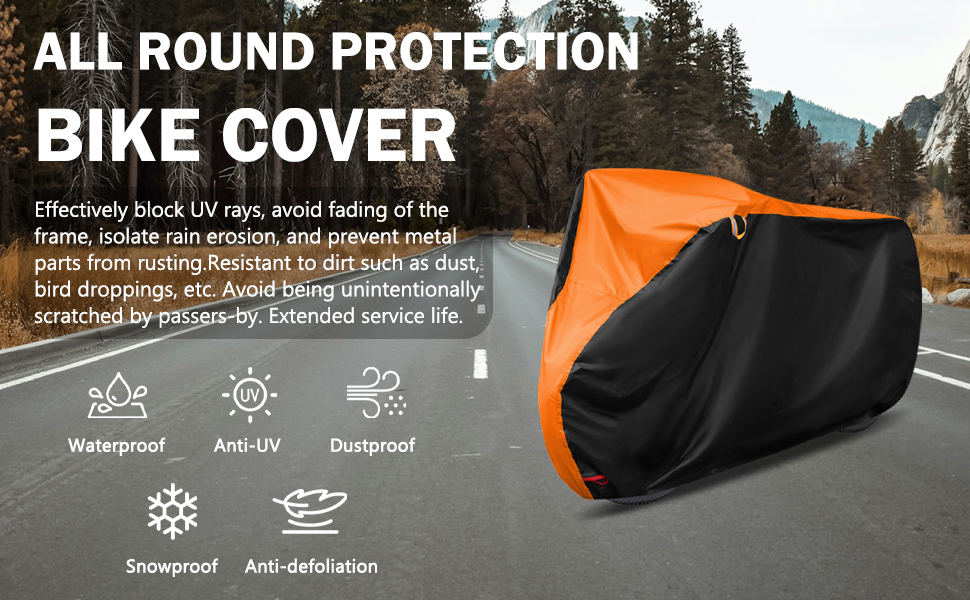 Водонепроникний чохол для велосипеда 200x110x70 см, преміум-якість, захист від сонця та дощу, з кільцями для замка, міцний, з сумкою