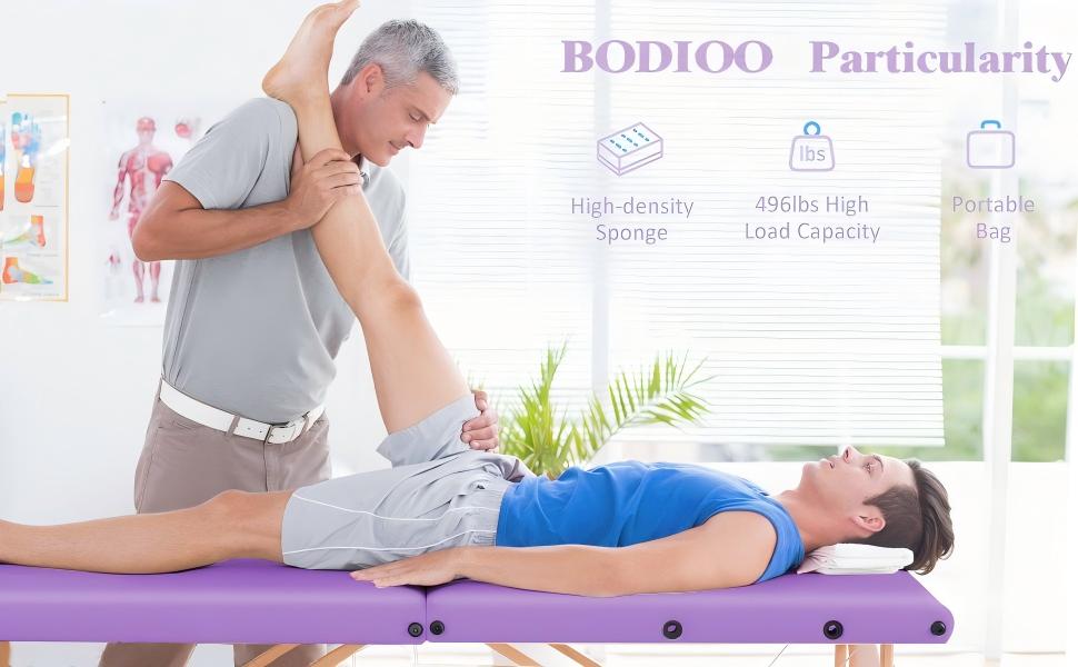Складаний масажний стіл BODIOO для тату, косметології та SPA з регулюванням висоти та аксесуарами