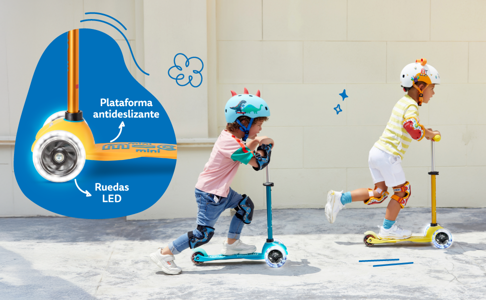 Самокат дитячий Micro Deluxe Kinder Scooter з регульованим кермом, світлодіодні колеса, фіолетовий