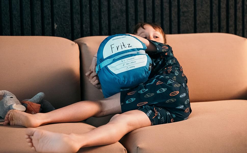 Спальник дитячий Qeedo Buddy Junior Camping 3 сезони (10-25°C) для хлопчиків та дівчаток до 140 см / 10 років Turtlemint