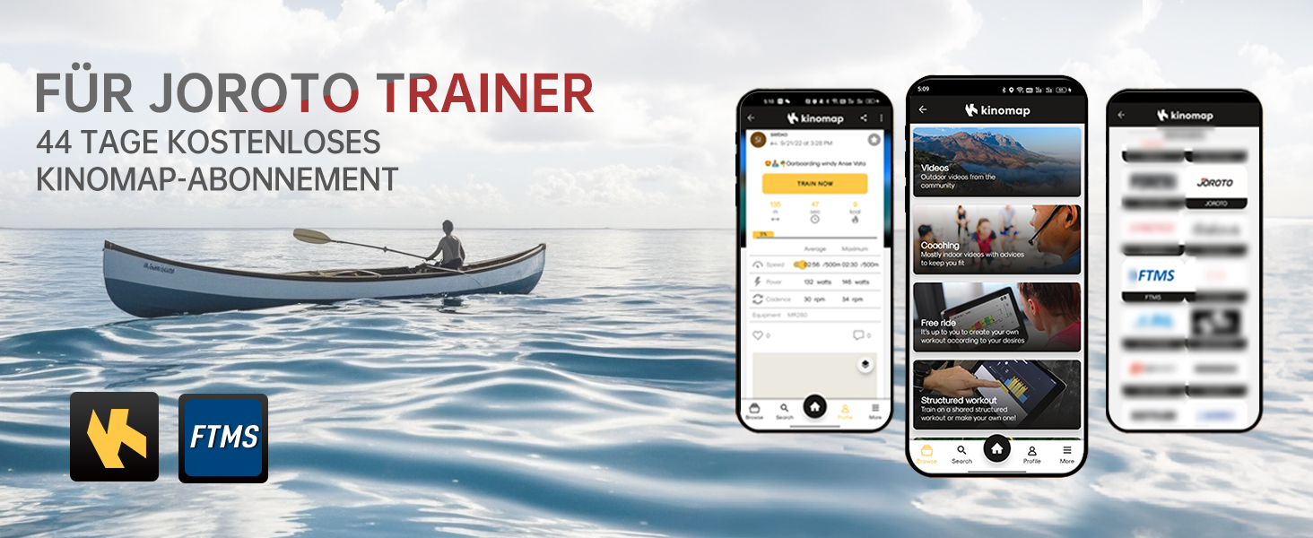 Гребний тренажер JOROTO MR280PROB для дому з дуба, з Bluetooth, складний, з дисплеєм та підтримкою Kinomap, регульований тримач для планшета, до 150 кг