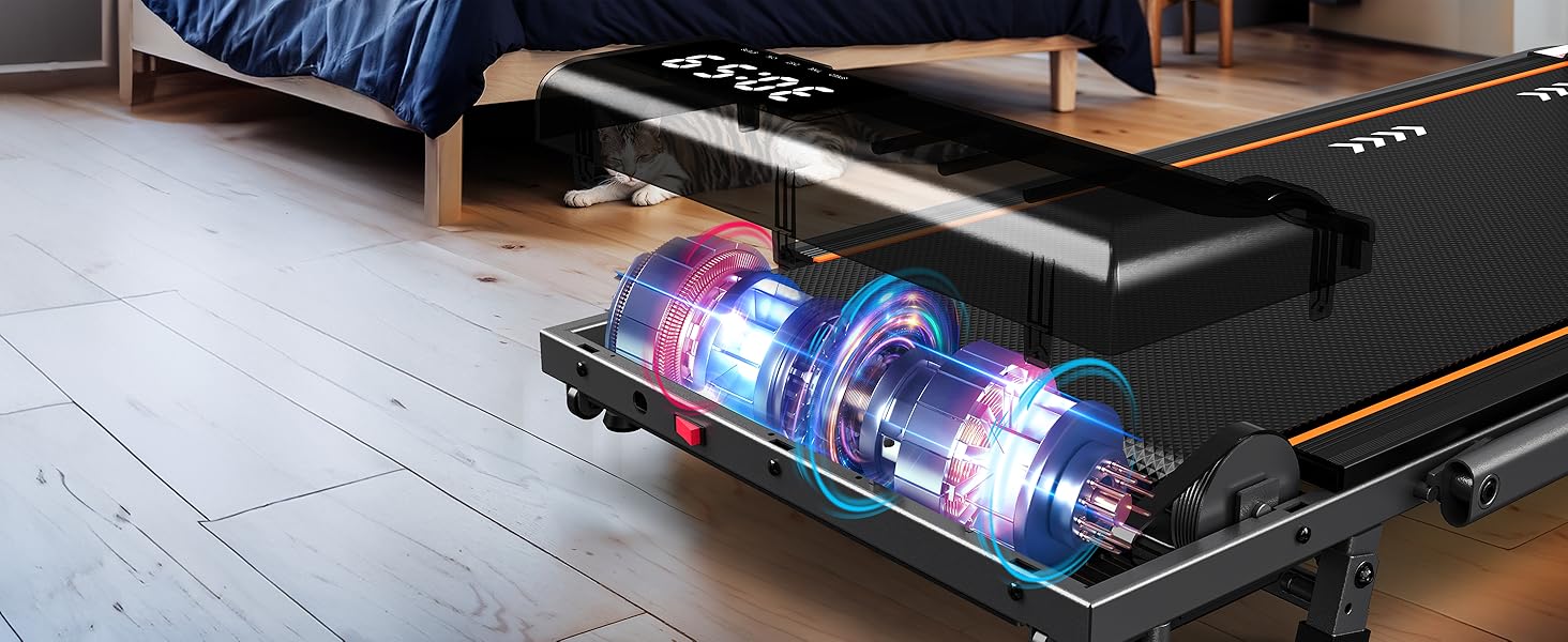 Бігова доріжка VOWVIT для дому, складаний: кут нахилу 7%, потужність 2.5 PS, максимальне навантаження 120 кг, швидкість 1-12 км/год