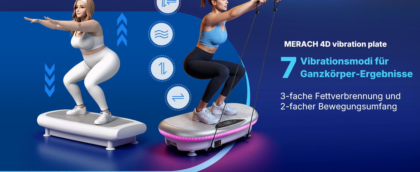 Віброплатформа MERACH CV55 4D для схуднення та масажу, біла