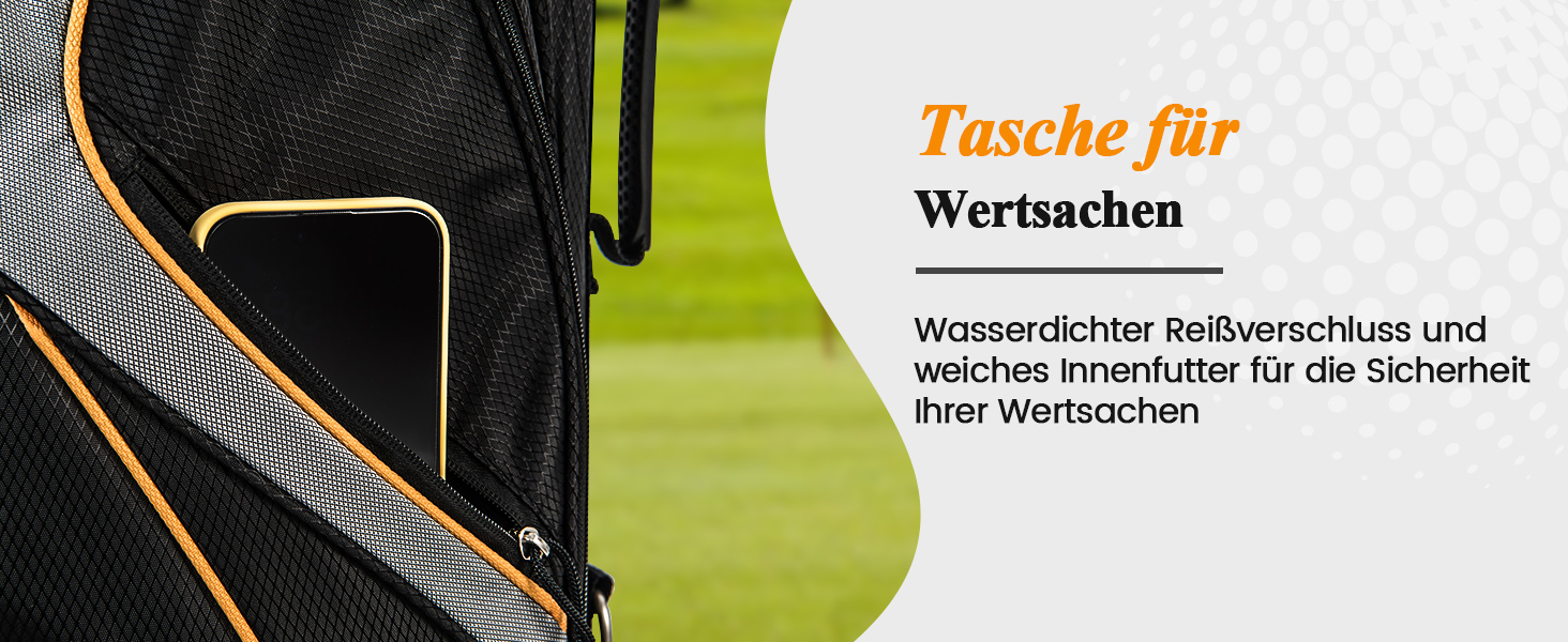 Сумка для гольфу COSTWAY, 6/8 відділень, сумка-стійка, сумка для гольф-тролей, легка переносна сумка-пенал для чоловіків та жінок (Сірий, 8 відділень)