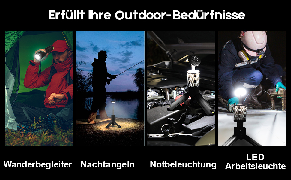 Налобний ліхтар-телескоп з акумулятором 10500mAh, водонепроникний, з магнітною основою та сумкою (чорний)