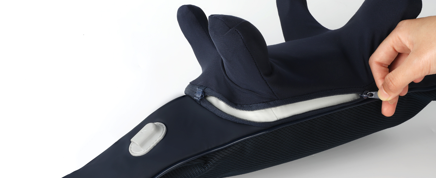 Бездротовий масажер для шиї, спини та ніг ALLJOY 4D Shiatsu з підігрівом, синій – подарунок для чоловіків і жінок