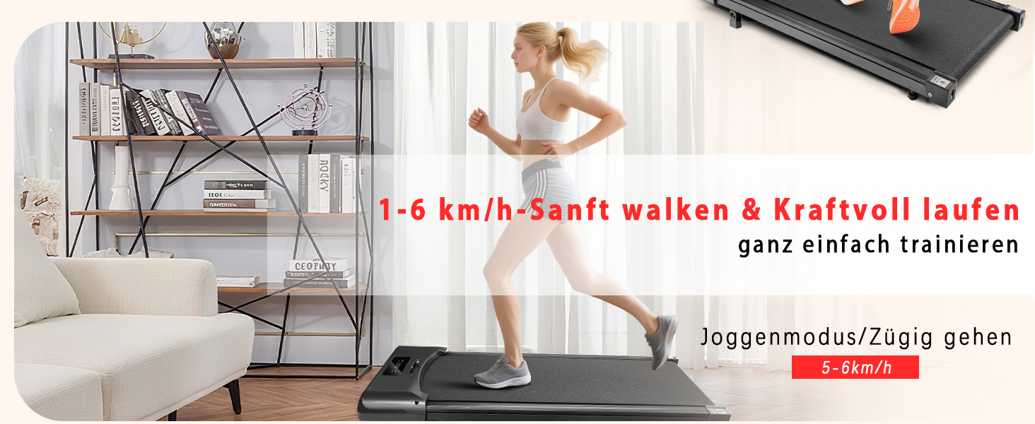 WalkingPad Klappване біговий тренажер для дому – 1-6 км/год, регулювання нахилу 0-6%, 2.0PS, LED-дисплей, без підлокітників