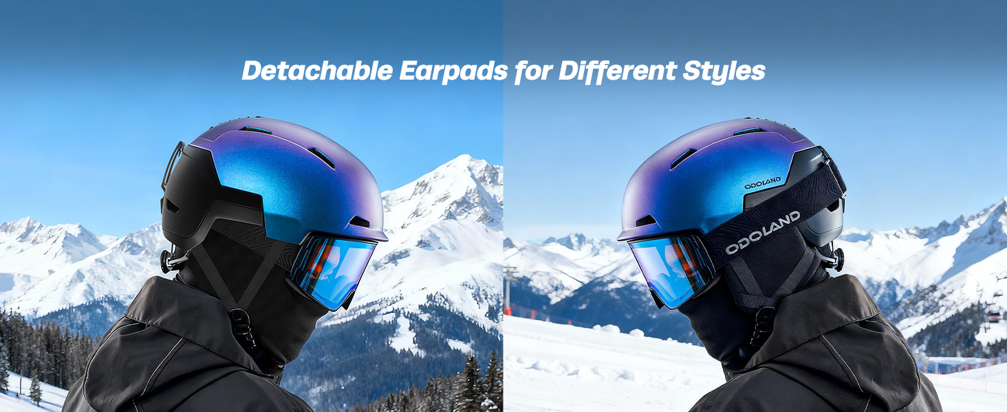 Шолом гірськолижний/сноубордичний Odoland, унісекс, чорний, регульований, для дорослих та підлітків