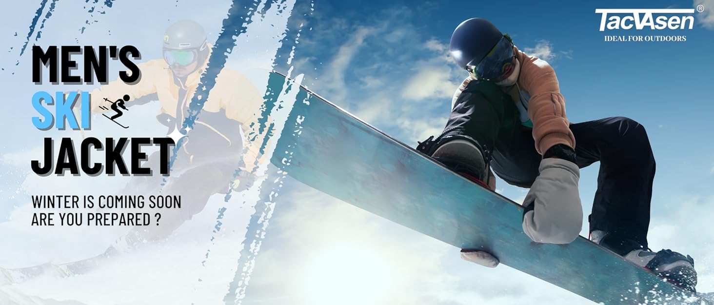 TACVASEN чоловіча зимова водонепроникна вітрозахисна куртка з флісовою підкладкою, теплий сноубордний/гірськолижний костюм з капюшоном, сірий XL